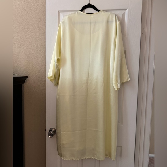 Elegant Yellow Lace Trim Nightgown Set - Picture 2 of 13